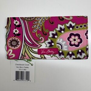 NWT Vera Bradley Checkbook Cover Very Berry Paisley Retired